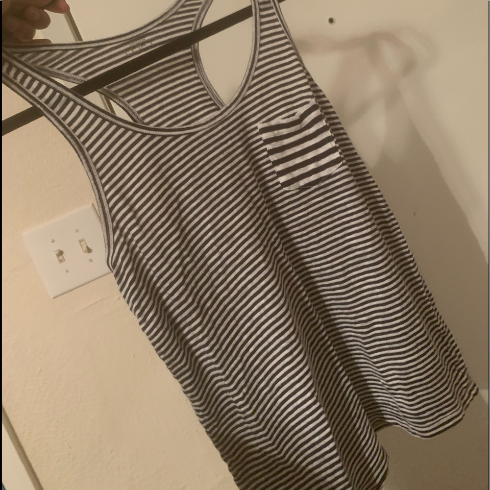 Womans black and white tank top